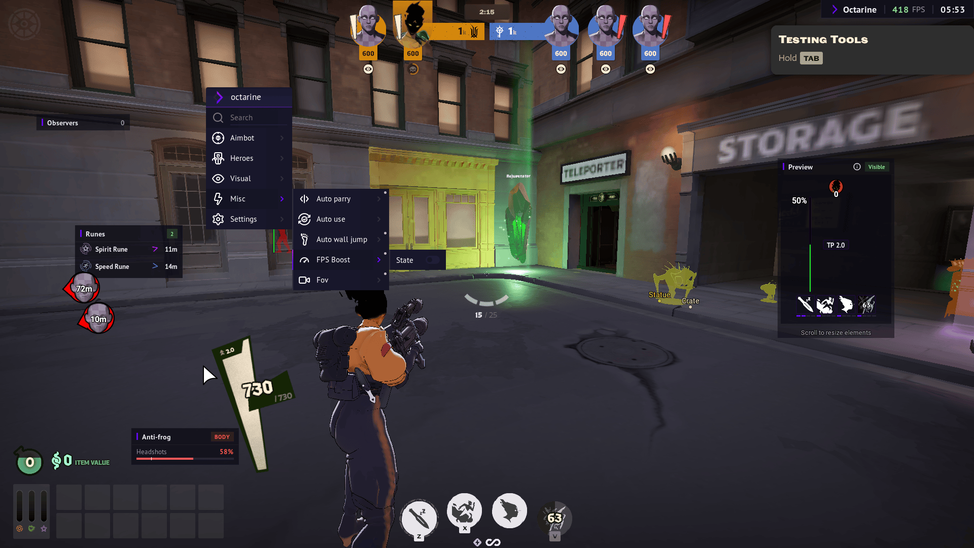 Deadlock with full graphics, before FPS Boost