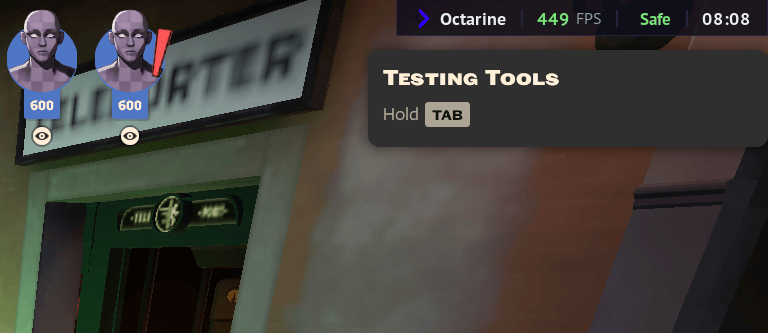 Octarine watermark over a Deadlock match
